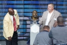 John Randle (left) and presenter John Teerlinck